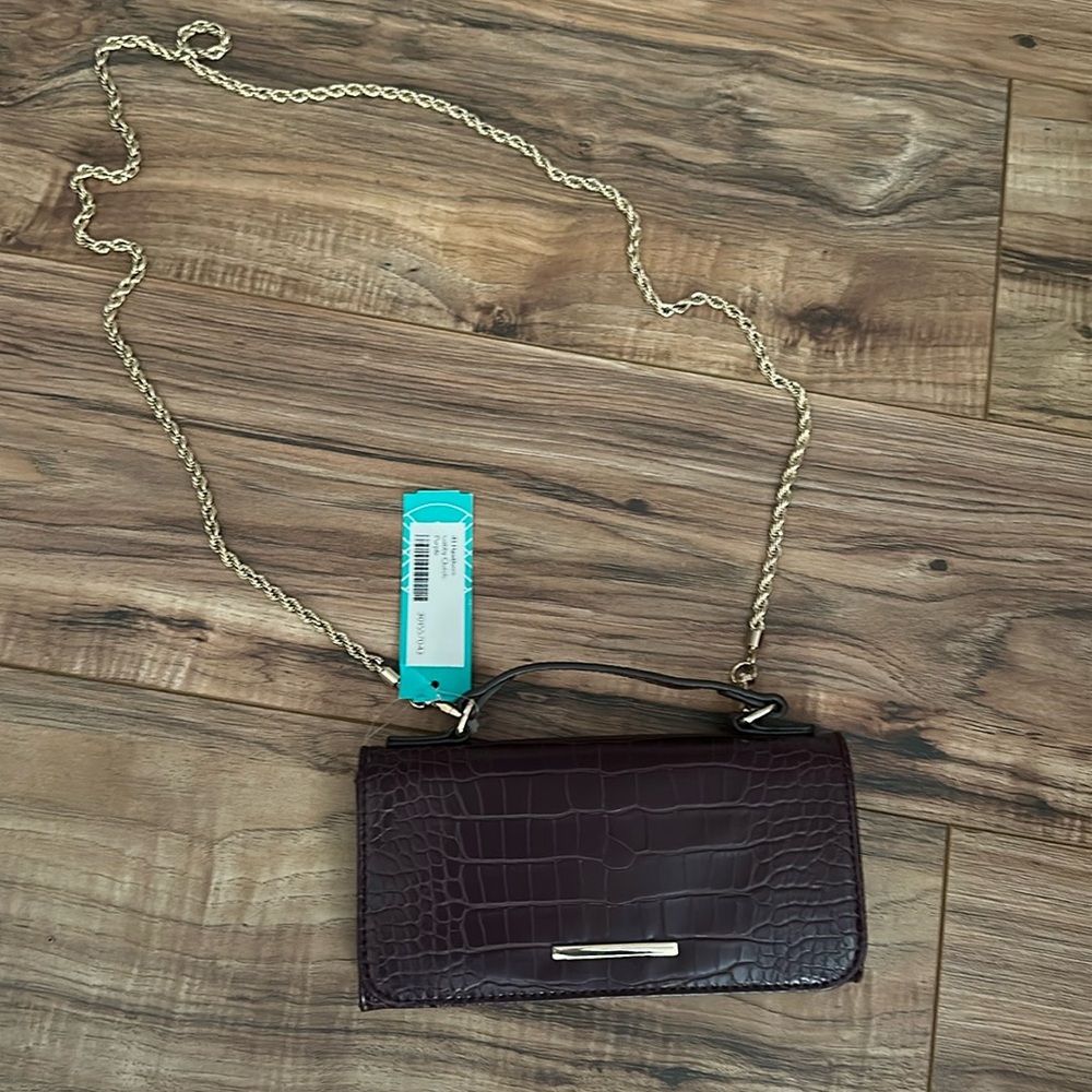 41 Hawthorne Gabby Clutch NWT brown with gold chain NWT